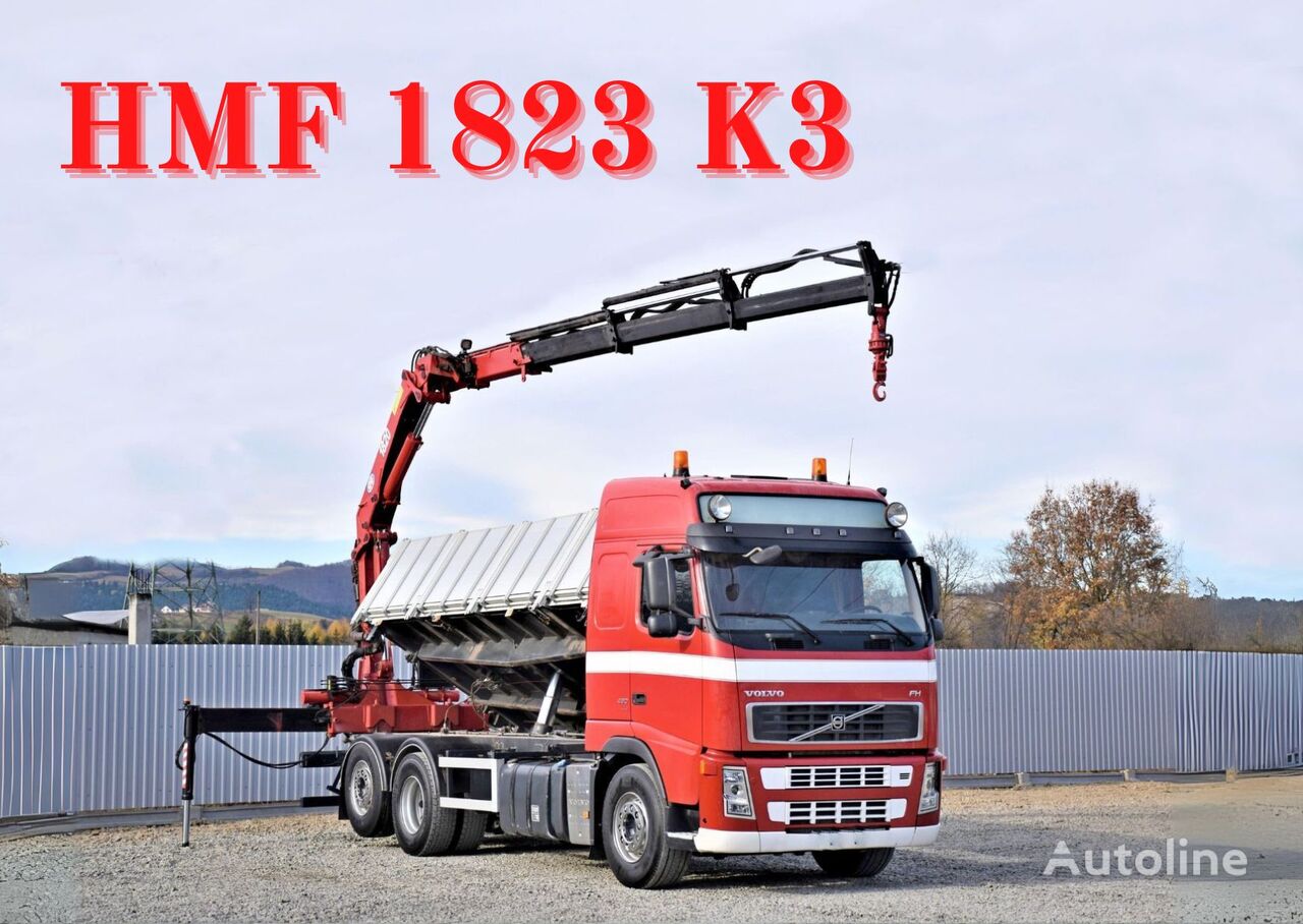 camion-benne Volvo FH 480 Kipper 6,20m + HMF 1823 K3 + FUNK