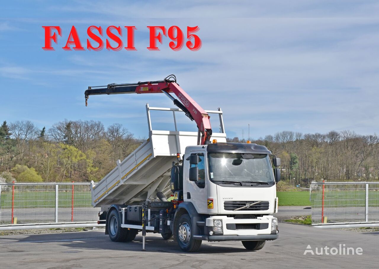 camion-benne Volvo FL 290 KIPPER 4,90m * FASSI F95A.22 + FUNK * TOP