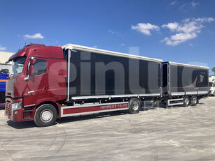 camion rideaux coulissants RENAULT T HIGH 520 RETARDER + remorque rideaux coulissants