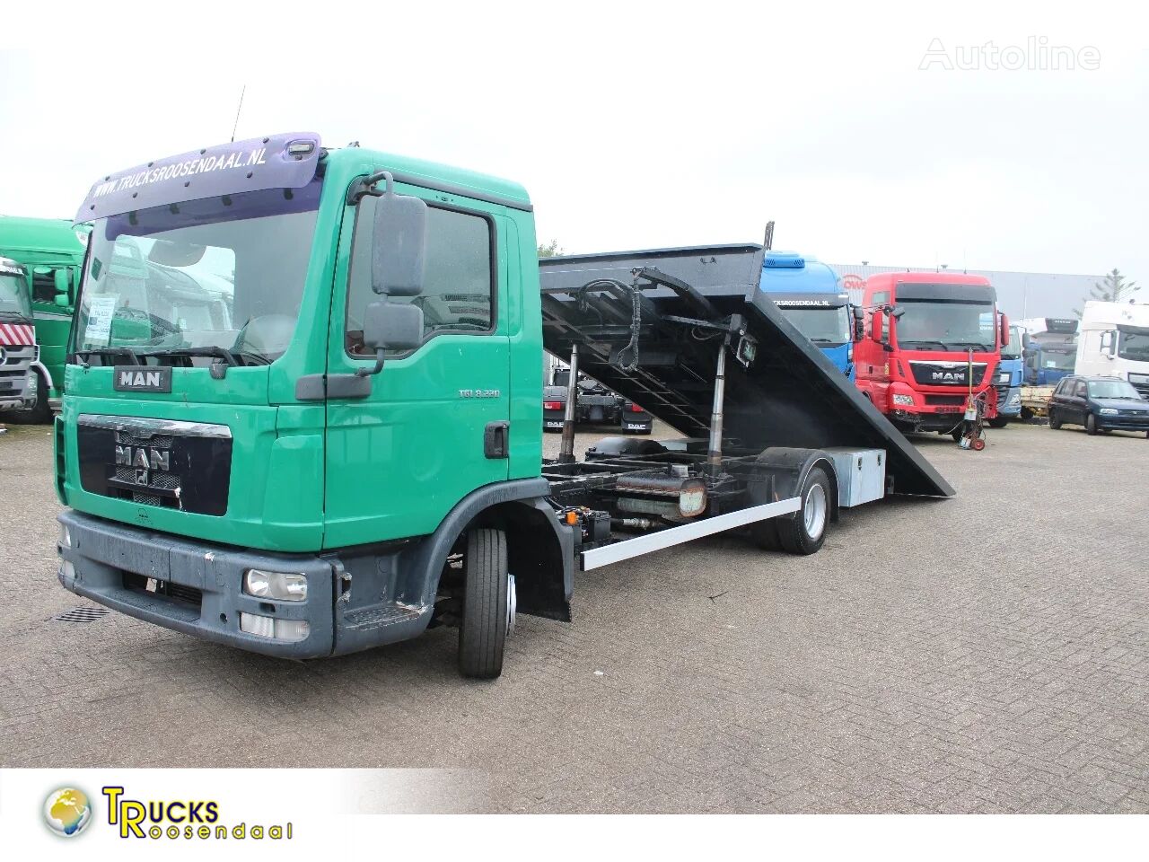 camion porte-voitures MAN TGL 8.220 + EURO 5 + MANUAL+ CAR TRANSPORTER + PTO
