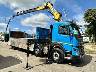 Volvo FMX 500 8x4 PLATFORM 6m + CRANE HMF 3220 K-4 - 5/6 F - ROTATOR - open laadbak vrachtwagen