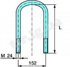 STREMYaNKA M24*300*152 R-90/R45 120 BPW  BPW СТРЕМЯНКА M24 300 152 R-90/R45 120 03.138.41.13.4 pour remorque BPW